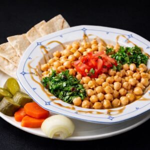 Gekochter Hummus mit Olivenöl